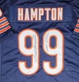 Chicago Bears DAN HAMPTON Signed Custom Replica Navy Jersey w/ HOF 2002 - BAS