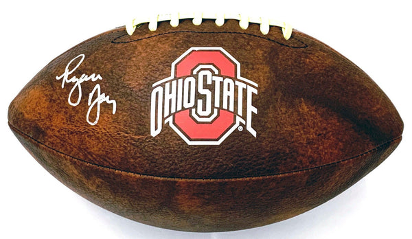 Ryan Day Autographed Ohio State Buckeyes Vintage Logo Football Beckett Witnessed