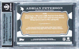 Vikings Adrian Peterson Signed 2009 Topps TT Relic Gold #TTR48 Card BAS Slabbed