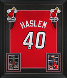 Heat Udonis Haslem Authentic Signed Red Pro Style Framed Jersey BAS Witnessed