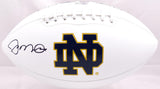 Joe Montana Autographed Notre Dame Fighting Irish Logo Football- Beckett Holo