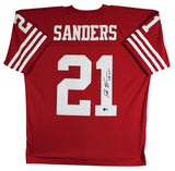 49ers Deion Sanders "HOF 2011" Authentic Signed Red M&N TB Jersey BAS Witnessed