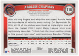 Aroldis Chapman Signed Reds 2011 Topps Rookie Baseball Trading Card #110 -SS COA
