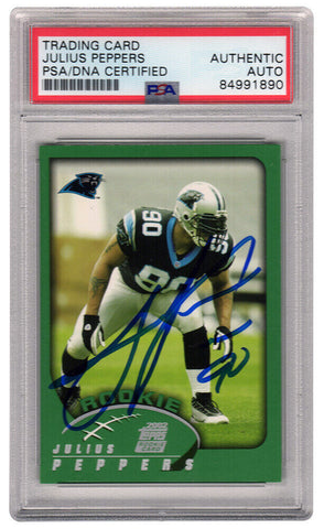 Julius Peppers Signed Panthers 2002 Topps Rookie Card #359 - (PSA Encapsulated)
