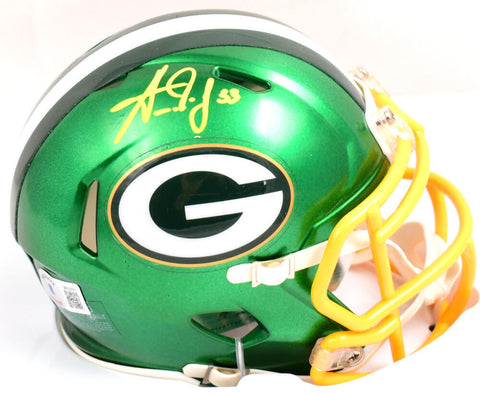 Aaron Jones Autographed Green Bay Packers Flash Speed Mini Helmet-Beckett W Holo