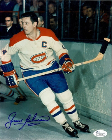 Jean Beliveau Signed Canadiens 8x10 Photo (JSA) 500 Goal Scorer / Died 12/02/16