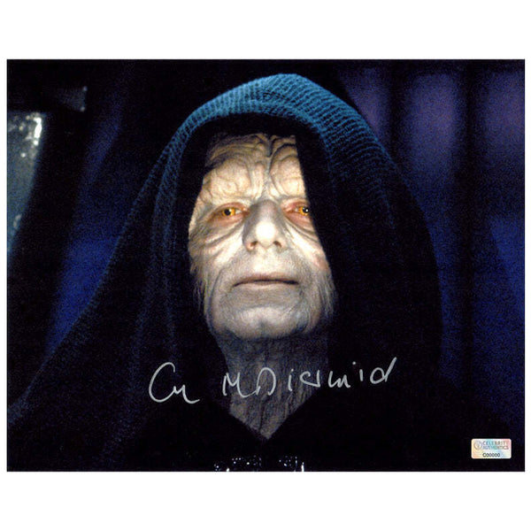 Ian McDiarmid Autographed Star Wars Darth Sidious Palpatine 8x10 Scene Photo