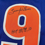 Framed Autographed/Signed Lenny Wilkens 33x42 HOF Blue Basketball Jersey BAS COA