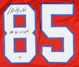 Jermaine Wiggins Signed New England Patriots Jersey Inscribed SB 36 Champs (PSA)