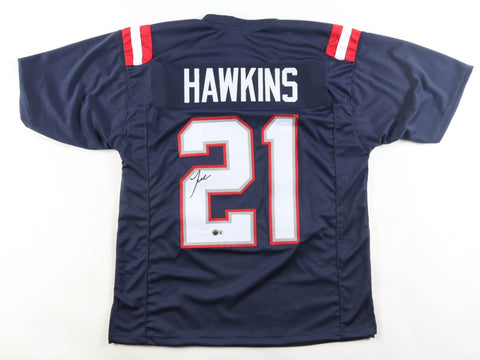 Jaylinn Hawkins Signed New England Patriots Jersey (Beckett) Defensive Back
