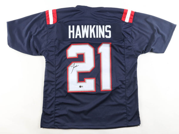 Jaylinn Hawkins Signed New England Patriots Jersey (Beckett) Defensive Back
