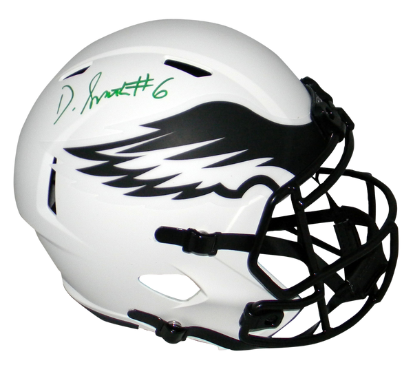 DEVONTA SMITH SIGNED PHILADELPHIA EAGLES LUNAR FULL SIZE SPEED HELMET BECKETT