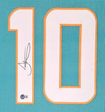 Tyreek Hill Miami Signed Framed Custom Teal Football Jersey BAS ITP