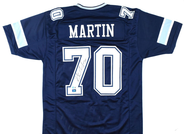 Zack Martin Autographed Blue Pro Style Jersey - Beckett W Hologram *Black