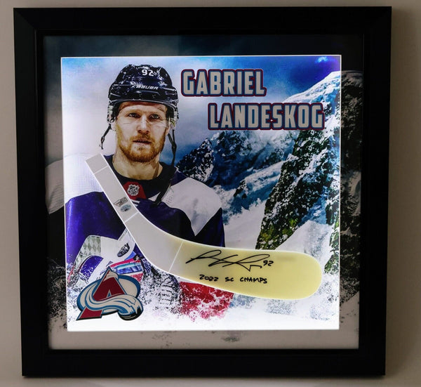 Gabriel Landeskog Signed Colorado Avalanche Hockey Stick Blade Inscribed Fanatic