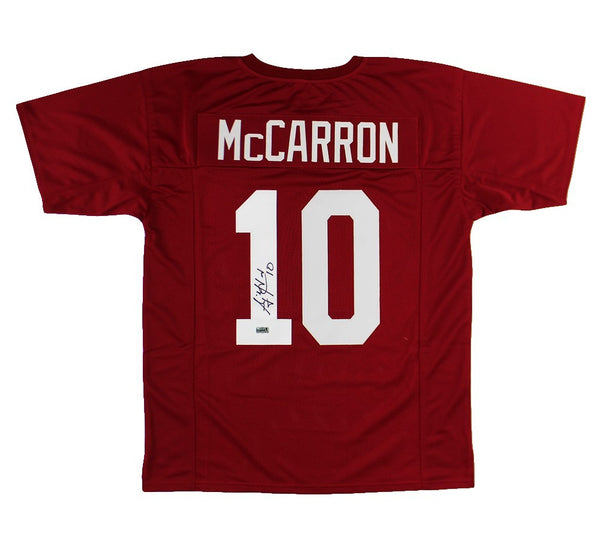 AJ McCarron Signed Alabama Custom Red Jersey