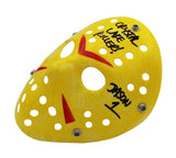 Ari Lehman Signed Friday the 13th Yellow Costume Mask - Crystal Lake Killer Insc