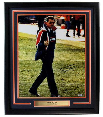 Mike Ditka HOF Signed/Auto 16x20 Photo Chicago Bears Framed PSA/DNA 200963