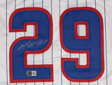 Michael Busch Signed Chicago Cubs Chi Town Pinstriped Jersey (Beckett) 1st Base