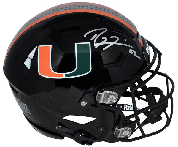 RAY LEWIS SIGNED MIAMI HURRICANES BLACK AUTHENTIC SPEEDFLEX HELMET BECKETT