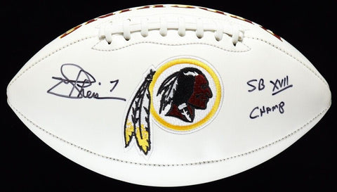 Joe Theismann Signed Washington Redskins Logo Football "SB XVII Champ" (JSA COA)