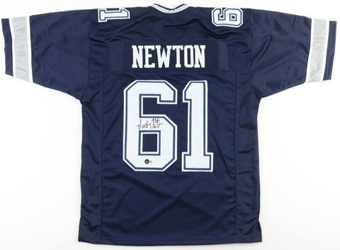 Nate Newton Signed Dallas Cowboys Blue Jersey (Beckett) 3xSuper Bowl Champion