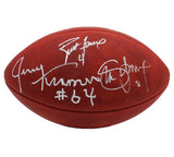 Brett Favre, Jerry Kramer and Steve Young Signed Wilson Authentic NFL Football