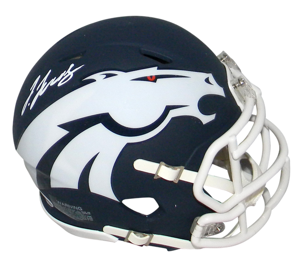 JERRY JEUDY SIGNED AUTOGRAPHED DENVER BRONCOS AMP SPEED MINI HELMET BECKETT
