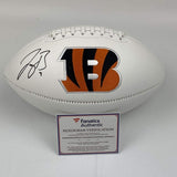 Autographed/Signed JOE BURROW Cincinnati Bengals F/S Logo Football Fanatics COA