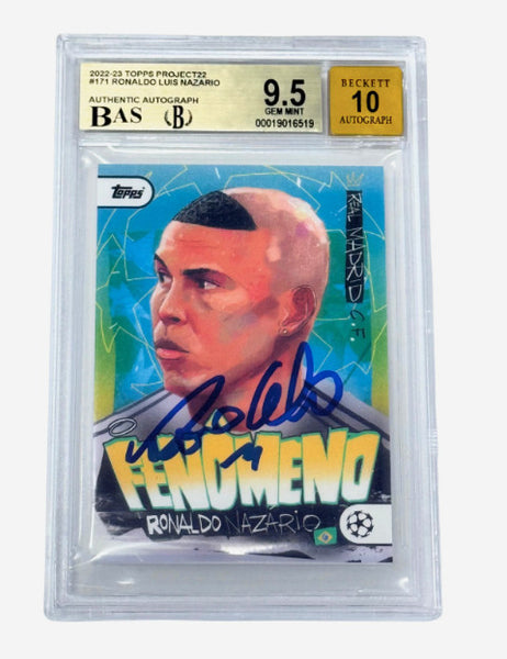 Ronaldo Nazario Signed 2022-23 Topps Project 22 #171 - BGS 9.5 AUTO 10