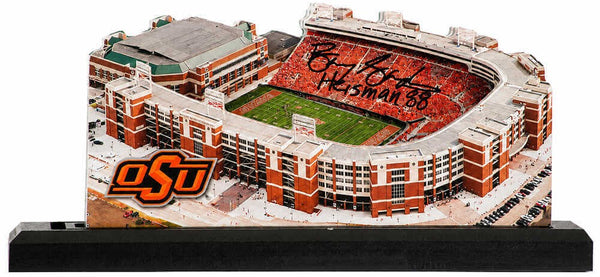 Barry Sanders Signed Oklahoma State 9" Replica Stadium w/Case & Heisman (SS COA)