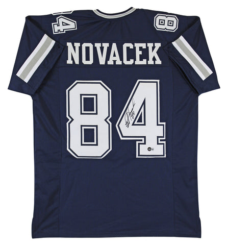 Jay Novacek Authentic Signed Navy Blue Pro Style Jersey Autographed BAS Witness