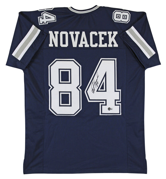 Jay Novacek Authentic Signed Navy Blue Pro Style Jersey Autographed BAS Witness