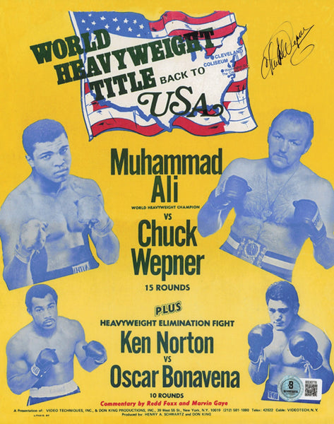 Chuck Wepner Autographed Signed 8x10 Photo Beckett BAS QR #BS30778