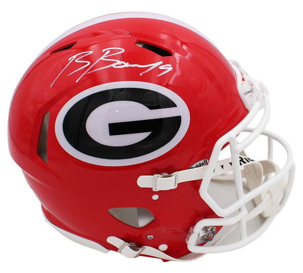Brock Bowers Signed Georgia Bulldogs Speed Authentic Red NCAA Helmet
