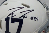 PAT FREIERMUTH AUTOGRAPHED PENN STATE WHITE SPEED MINI HELMET BECKETT 191112