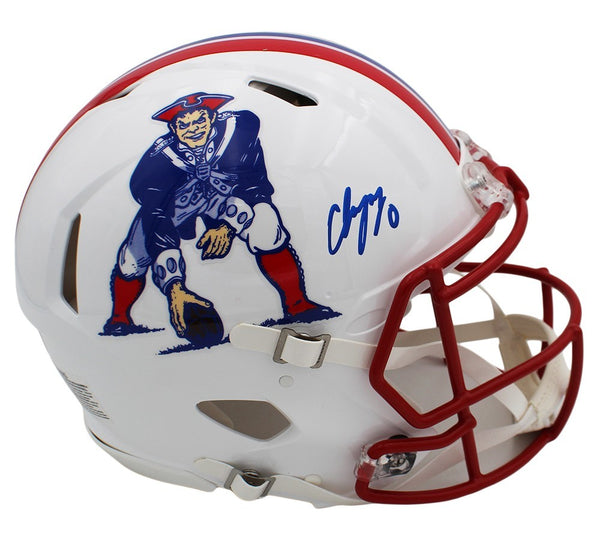 Christian Gonzalez Signed New England Patriots Speed Authentic TB 90-92 Helmet