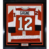 FRAMED Signed SIMON GAGNE 35x39 Philly Orange Jersey JSA COA Auto