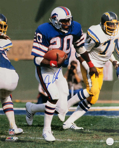 Joe Cribbs Signed Bills Blue Jersey vs Chargers 16x20 Photo - (SCHWARTZ COA)
