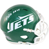 Darrelle Revis Autographed New York Jets TB Mini Helmet Beckett Witness 51442