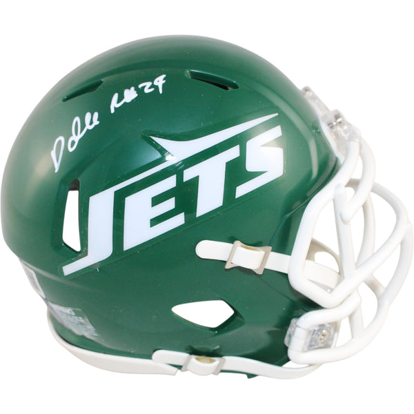 Darrelle Revis Autographed New York Jets TB Mini Helmet Beckett Witness 51442