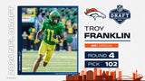 Troy Franklin Signed Denver Broncos Jersey (Beckett) 2024 Draft Pick Oregon Duck