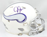 Justin Jefferson Autographed Vikings Alt 24 Speed Mini Helmet - Beckett W Holo