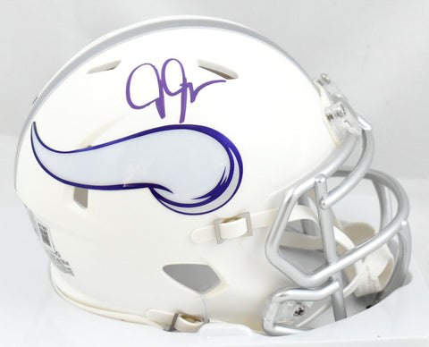 Justin Jefferson Autographed Vikings Alt 24 Speed Mini Helmet - Beckett W Holo