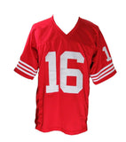 Joe Montana HOF Autographed Red Custom Football Jersey 49ers JSA 177530