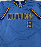 LARRY HISLE Signed Replica Blue Jersey AUTO - Milwaukee Brewers MLB - JSA