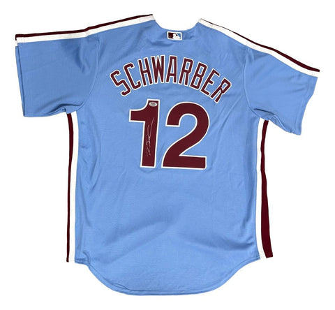 Kyle Schwarber Signed Philadelphia Philles Nike Throwback Replica Jersey PSA/DNA