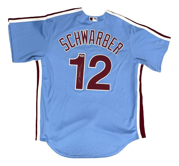 Kyle Schwarber Signed Philadelphia Philles Nike Throwback Replica Jersey PSA/DNA