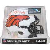 Shannon Sharpe Autographed Denver Broncos Lunar Mini Helmet Beckett WIT 50807