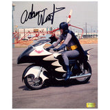 Adam West Autographed 1966 Batman Batcycle 8x10 Scene Photo